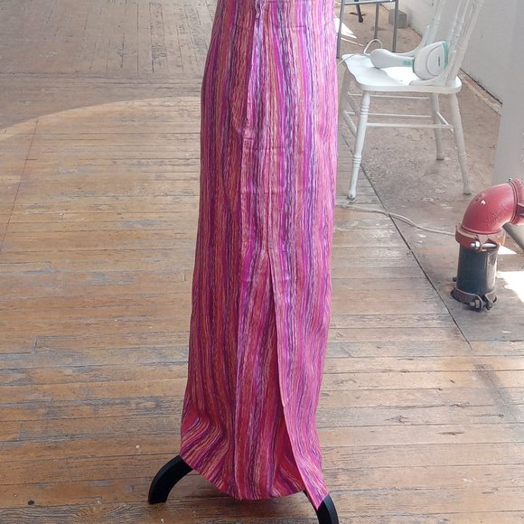 Pink, Orange and Purple maxi skirt with split - Picture 3 of 8